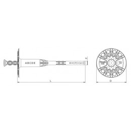  SMEIGĖ polistirolui su metaliniu strypu ir plastmasine galvute 8 X 135 mm