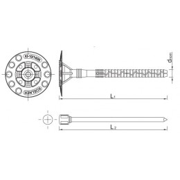 Įkalama smeigė su ilga išplėtimo zona metaliniu strypu Ø10mm10 X 160 mm