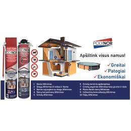 POLYNOR PRO PURŠKIAMA ŠILUMOS IR GARSO IZOLIACIJA, 750 ml