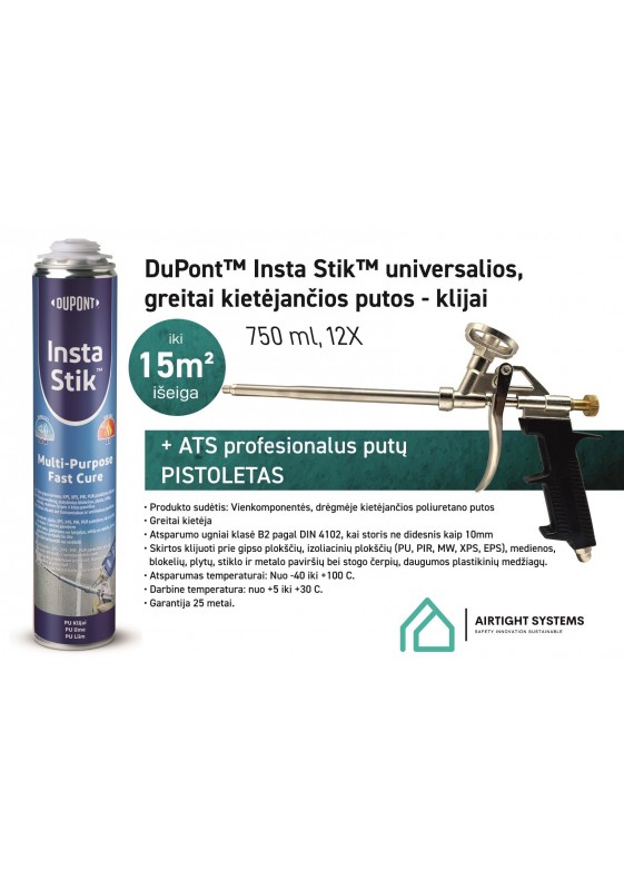 Putos - klijai Tyvek DuPont Insta Stik universalios