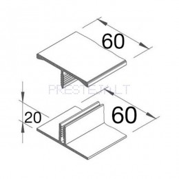 H-sujungimo profilis vinyTop Pilka, 6 m, Vinylit